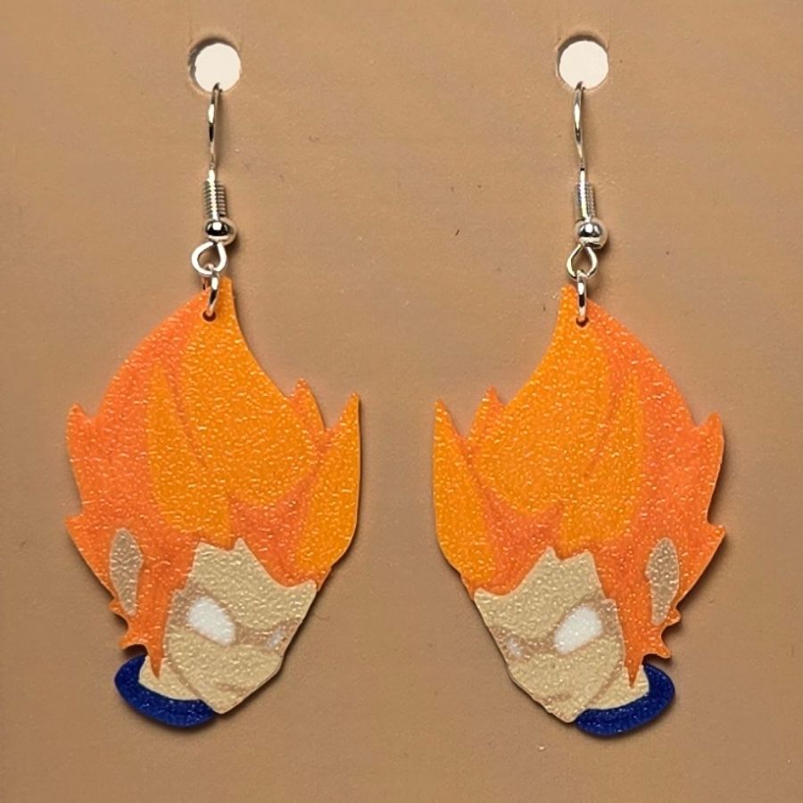 Boucle d'oreille en forme de Dofus Iop avec crochets hypoallergéniques sans nickel